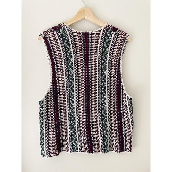 Vintage Northern Reflections Knit Sweater Vest | Bohemian Nordic Peruvian Vest - Picture 5 of 10